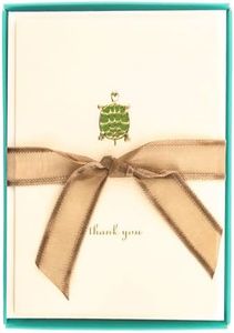 Graphique Turtle La Petite Presse Boxed Thank You Notes - 10 Embossed and Embellished Gold Foil Turtle Thank You Cards with Matching Envelopes, 3.25" x 4.75"