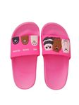 Yellow Bee Chic Pink Bear Mismatch Sliders for Trendy Girls, 12C