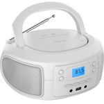 Philips CD Player Portable with Bluetooth, Crystal Clear Sound Top Loading CD Boombox with FM Radio, USB Port & Aux Input, Compact & Lightweight Design, CD-R/CD-RW/MP3 Compatible (White)