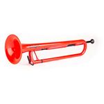 PINSTRUMENTS pBugle Plastic Kids Musical Instrument - Fun and Affordable First Trumpet Instrument for Beginners or Students - Detachable 7C Mouthpiece - Lightweight Durable ABS Construction - Red