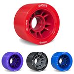 Bont Skates - Evolve Roller Derby Skate Wheel - Indoor Roller Skate Wheels - Rollerskate Wheels - 88A 92A 95A 98A - Red Black Blue Purple (Blue 88A - Set of 4)