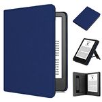 GTOMY Case for Kỉƞdlⱸ 6" (11th Generation-2022) E-Reader, Soft PU Leather Cover with Auto Wake/Sleep Hand Strap Foldable Stand, Incompatible iPad 6ʺ eReader, Navy Blue