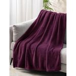 Cloth Fusion Flannel Plush Blanket Double Bed for Winters (86X88 inches or 220X223.5 cm, Wine)