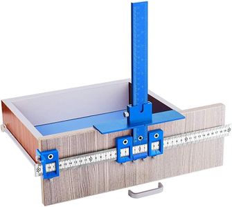 Cabinet Hardware Jig - Precision Drilling Guide Tool for Cabinet Door/Drawer Handle & Knob Installation with 3 Drill Bits & Auto Punch, Hardware Jig for Woodworkers DIY (ABS)
