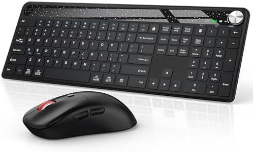 Wireless Keyboard and Mouse Combo, J JOYACCESS 2.4G USB Keyboard and Mouse Wireless, Ergonomic Wireless Keyboard Mouse Combo,Computer Keyboard Compatible with Most OS/PC/Window/Mac- Black