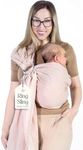 Baby Sling and Ring Sling 100% Cotton Muslin Ring Sling Baby Carrier Front and Chest Newborn Carrier Baby Carrier Wrap Toddler Carrier (Sunset Rose)