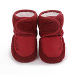 YWY Baby Girls Booties Boots Socks Pre-Walkers Crib First Walkers Warm Fleece Booties with Non-Slip Grips Bottom 0-6 Months Red