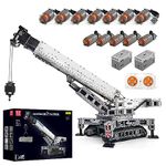 Mould King 17002 Technology Crane Building Kits, MOC Crane LTR 11200 Building Blocks Set to Build, Large Remote Controlled Caterpillar Crane Truck with Motor, 4000 pcs