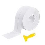 DREETINO Bath Sealant Strip,11ft Self Adhesive Caulk Strip Sealant Tape for Kitchen, Bathroom, Toilet, Wall Corner with Sealing Tool - White