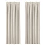 Pencil Pleat Curtains - (90 inch x 90 inch, 2 Panels) Sunlight Blocked Thermal Curtain for Privacy Protected & Home Decoration Large Nursery Curtains for Living Room/Bedroom, Light Beige