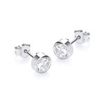 Carissima Gold Women's 9ct White Gold 5mm Round Cubic Zirconia Stud Earrings