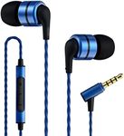 Soundmagic E80C Wired Earbuds with Microphone HiFi Stereo Audiophile Earphones Noise Isolating in Ear Headphones Comfortable Fit Bass Blue