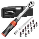 ATsafepro Bicycle Torque Wrench Set 5-25 Nm, 1/4 Inch Drive Click Torque Wrench Set with Dual Direction Adjustable 72 Tooth for Bike and Motorcycle Maintenance