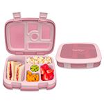 Bentgo Kids 5-Compartment Lunch Box - Glitter Design for School, Ideal for Ages 3-7, Leak-Proof, Drop-Proof, Dishwasher Safe, & Made with BPA-Free Materials (Glitter Edition - Petal Pink)