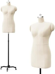 Bonnlo Female Sewing Mannequin, Size 18 Dress Form for Display and Tailor Design, Height Adjustable Torso with Stable Metal Base (Without arms, 18)