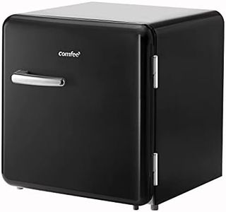 COMFEE' 1.6 Cubic Feet Solo Series Retro Refrigerator Sleek Appearance HIPS Interior Energy Saving Adjustable Legs Temperature Thermostat Dial Removable Shelf Perfect for Home/Dorm/Garage [Black]