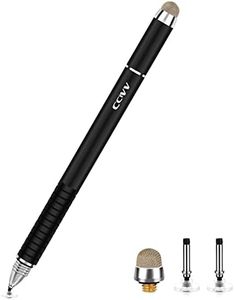 Stylus Pen, 2 in 1 Fine Point and Mesh Tip Stylus for Touch Screen, Compatible for Tablet and Cellphone (1Pc, Black)