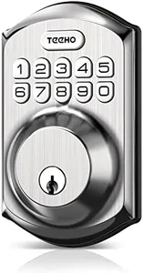 TEEHO TE001 Keyless Entry Door Lock with Keypad - Smart Deadbolt Lock for Front Door with 2 Keys - Auto Lock - Easy Installation - Satin Nickel