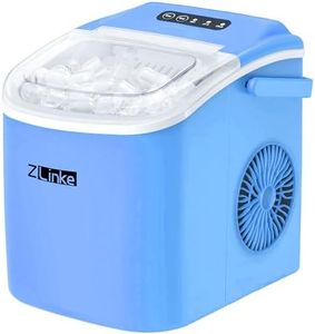 Countertop Ice Maker, 9 Cubes Ready in 6 Mins, 26lbs in 24Hrs, Self-Cleaning Ice Machine with Ice Scoop and Basket, 2 Sizes of Bullet Ice for Home Kitchen Office Bar Party… (Blue)