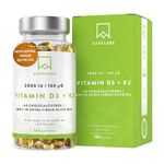 Vitamin D3 K2 with Virgin Olive Oil 2,000 IU Vitamin D with K2 Vitamin 100 μg - 180 High Strength Vitamin K2 MK7 and Vitamin D Capsules - GMO, Gluten and Lactose Free D3 and K2 Vitamin