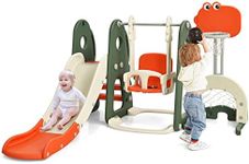 GYMAX Toddler Swing and Slide Set,