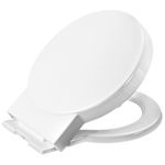 Youyijia Soft Close Toilet Seat Round Toilet Seat with Quick Release for Easy Clean Simple Top Fixing Standard Toilet Seats with Adjustable Hinges White