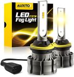 AUXITO 880 LED Fog Light Bulbs, 6000LM 3000K Amber Yellow lights, 300% Brightness 885 893 899 Led Fog Lights, CSP LED Chips, DRL Replacement for Cars, Pack of 2