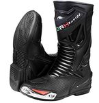 Mens Motorbike/Motorcycle Racing Leather Sport Shoes/Boots Black/7, (MBRS2438)