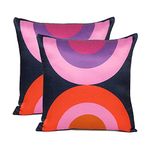 Oussum Soft & Comfortable Case Pillow Covers Cushion Pattern Square Sofa Abstract Cushion Throw for Home Decoration Set of 2 (Multicolor Cushion Case No - 14, 20 x 20)