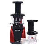 Tribest Slowstar SW-2000 Vertical Masticating Cold Press Juicer & Juice Extractor with Mincer, Red