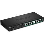 TRENDnet 8-Port Gigabit PoE+ Switch, 65W PoE Power Budget, 16Gbps Switching Capacity, IEEE 802.1p QoS, DSCP Pass-Through Support, Fanless, Wall Mountable, Lifetime Protection, Black, TPE-TG83