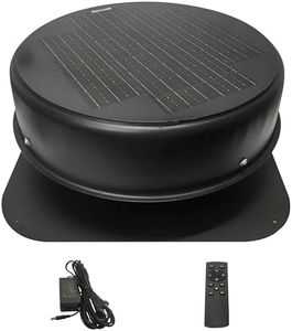 Solar Attic Fan, Solar Powered Roof Exhaust Fan 35-Watt with 110V Smart Adapter, 1600 CFM, Cools Up to 2500 Sq.Ft, 12 Inch Low Noise and Weatherproof, Ideal for Home, Greenhouse, Garage, Shop, RV