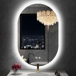 SBAGNO 24''x36'' Oval LED Bathroom Mirror with Lights, Anti-Fog, 3 Colors Temperature & Dimmable, Lighted Mirrors for Bathroom Wall with Memory Function, Waterproof, Shatter-Proof