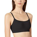 Calvin Klein Women's Invisibles Comfort Seamless Wireless Skinny Strap Retro Bralette Bra, Black, X-Large