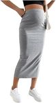 SHENHE Women's Maternity Skirt Long Skirt Rib Knit High Waist Pencil Skirt Dark Grey M