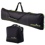 Athletico Padded Two-Piece Snowboard and Boot Bag Combo | Store & Transport Snowboard Up to 165 CM and Boots Up To Size 13 | Includes 1 Padded Snowboard Bag & 1 Padded Boot Bag (Black with Green Trim)