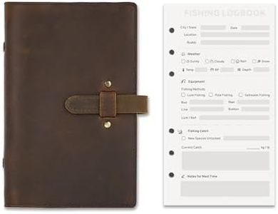 Natmisz: Leather Fishing Log Book - A6 Leather Journal 50 Pages