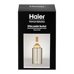 Haier Stainless Steel Tabletop Wine/Champagne Ice Cooler Bucket, Double Walled Design, Universal Size Fits Standard Bottles, Premium Quality