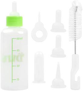Botella de Alimentación para Mascotas, Kit de Biberón para Cachorros de Perro Gatitos, Botella 60ml 150ml de Silicona con Mini Pezones de Repuesto para Animales Pequeños (Verde pequeño)