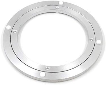 Geesatis Table Turntable Accessories 1 PCS Metal Lazy Susan Hardware Rotating Turntable Bearing Round Swivel Plate, Smooth Swivel Plate for Kitchen Base Turn Dining Table, Heavy Loads, Silver, 8 inch