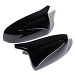 LH RH Door Wing Side Rear View Mirror Cover Cap Glossy Black Compatible with BMW 2007-2013 E70 X5 E71 X6