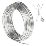 Aluminum Craft Wire 9 Gauge, 3mm Thick 50 Feet Bendable Sculpting Metal Wire for Bike Modelling Skeleton Craft Floral Making, Jewelry Making, Wire Weaving and Wrapping