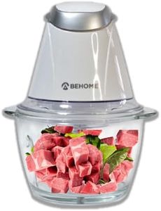 BEHOME Tritatutto Elettrico da Cucina | Tritacarne e verdure capacità 1L doppia lama in acciaio 300W per Carne, Verdure, Formaggio, Pesto