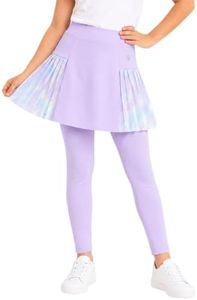 vfvBaby Skirt Leggings for Girls, 2-in-1 Athletic Leggings with Skirt 5-16Y