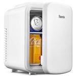 Reemix Mini Fridge, 3.7 Liter/6 Can Portable Cooler and Warmer Personal Refrigerator for Skin Care, Cosmetics, Beverage, Food,Great for Bedroom, Office, Car (White)