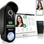 Golens DB1 Smart Video Doorbell Camera with 8 in Touchscreen Monitor, 1080P HD, Works Without Internet, 915MHz RF 300 m Range, 5000 mAh Rechargeable Battery, 2 Way Audio, Night Vision WiFi App Control