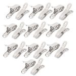 uxcell Stainless Steel Spring Loaded Laundry Hanging Clothes Clips Pins 20pcs