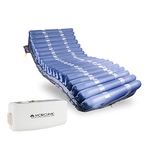 Mobiclinic® Pro, Alternating Air Decubiter Mattress, 200 x 120 x 22, Mobi 4 Plus, Single 120 cm Width, Quiet Compressor, 20 Air Cells, for Grade I, II, III and IV Bedsore Beds, Blue