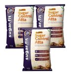 Sugar.Fit Active Sugar Control Atta 1Kg - Pack of 3, 8-in-1 Multigrain Atta flours Sharbati Wheat, Soybean, Black Chana, Ragi, Barley, Fenugreek, Flax Seed & Horse Gram - Supports Healthy Blood Sugar & Weight Management, Low GI & Diabetic Friendly