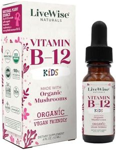 Live Wise Naturals Vitamin B12 for Kids | USDA Organic Liquid Drops Supplement Toddlers and Children Vegan Non-GMO Gluten Free Low Dose